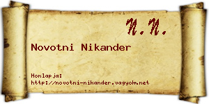 Novotni Nikander névjegykártya